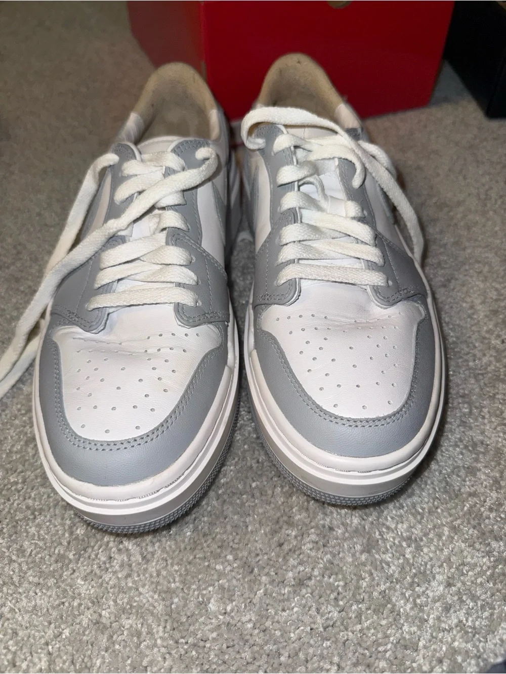 Womens Air Jordan 1 Elevate Low Sneakers - Wolf Grey (Size 8.5)